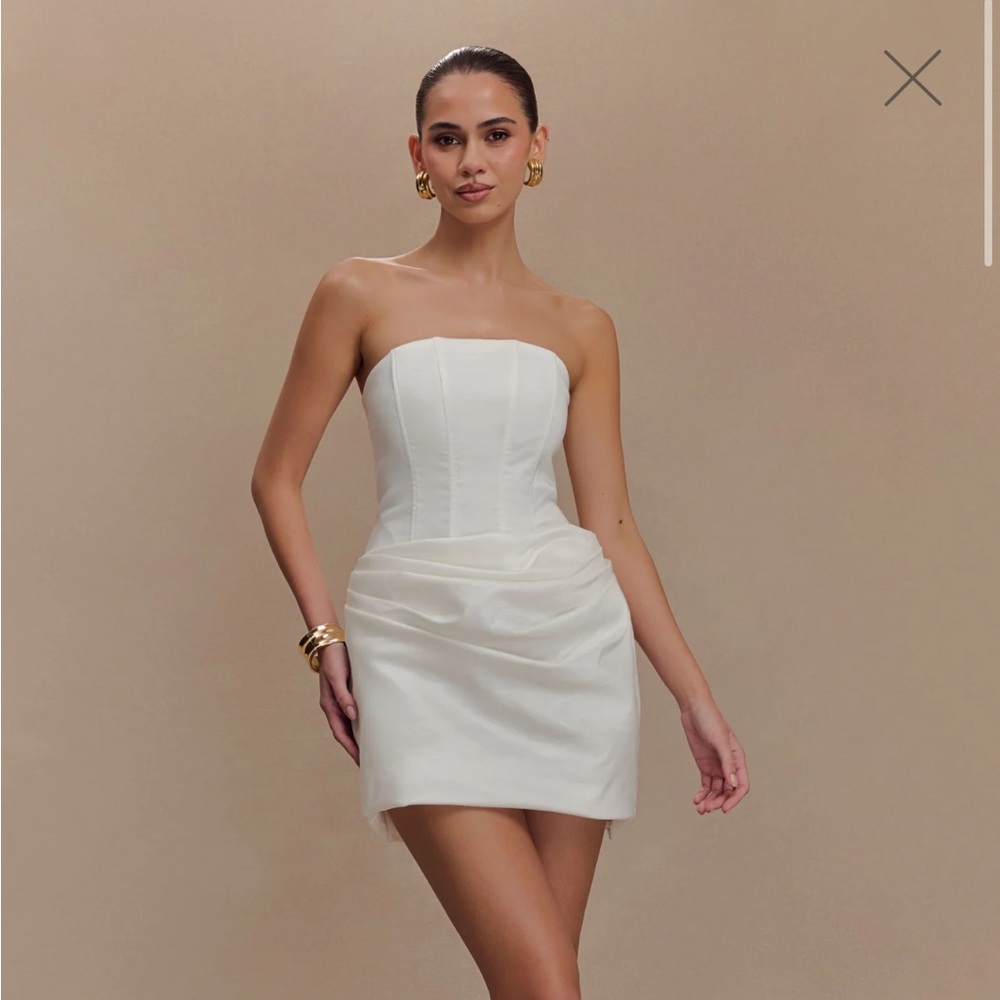 Meshki White Strapless Mini Dress